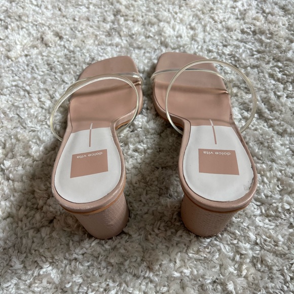 Host pick x2!🎉 Nude and clear Dolce Vita Noles mules style Heels sandals - Picture 4 of 11